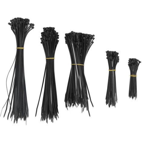 Assortiment de serre-câbles en Nylon à fermeture éclair, 550 pièces, ensemble de fils électriques autobloquants pour l'extérieur et l'intérieur, noir