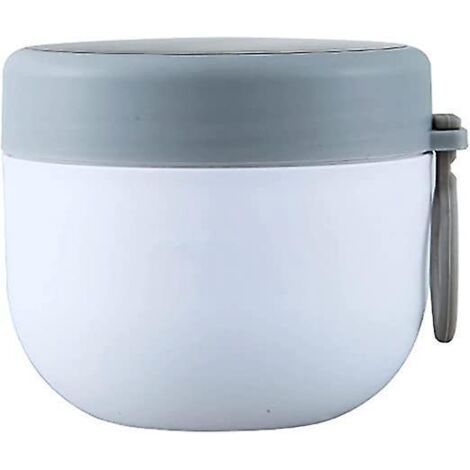 assortiment De Tasses De Petit-djeuner (blanc) Tasse De Yaourt Tanche Avec Cuillre, Portable Pratique Tasse De Petit-djeuner Assortie, Bote De Col