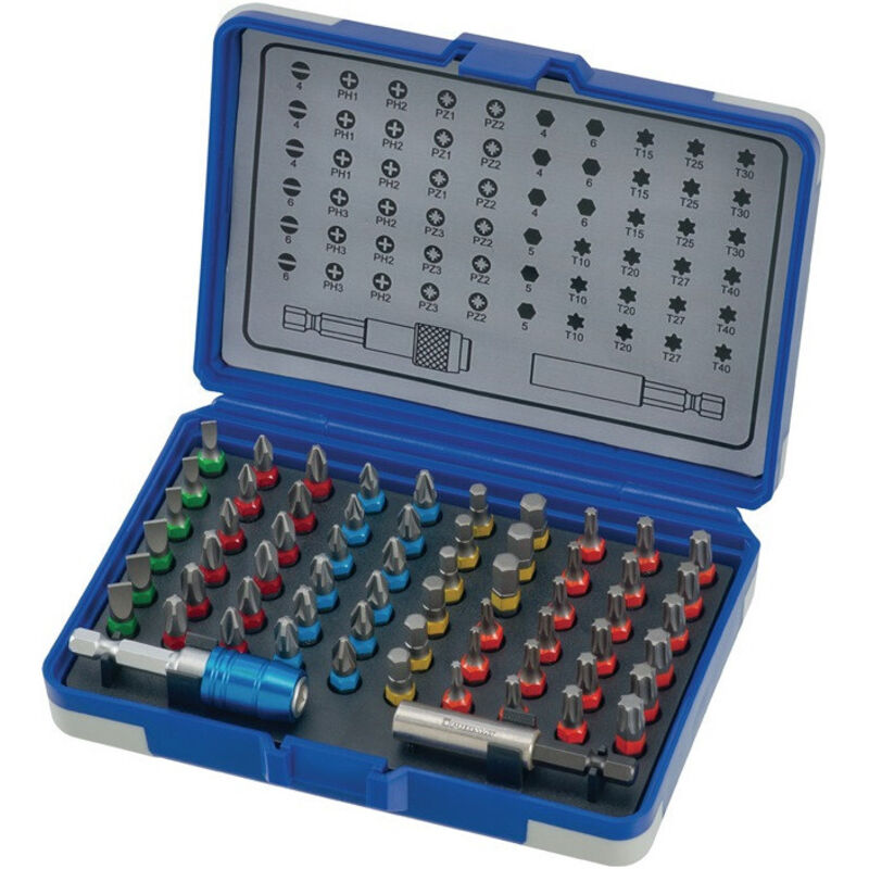 Promat - Assortiment d'embouts 62 pièces fente/PH/PZD/TX/6 pans