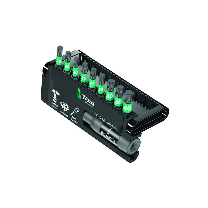 Wera - Coffret 10 Embouts Bit Check tx Impaktor 1
