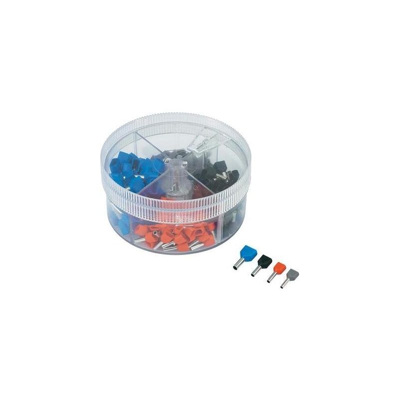 Assortiment d'embouts doubles Tru Components TE200SS 739884 0.50 MM² 2.50 MM² gris, rouge, noir, bleu 200 pc(s)
