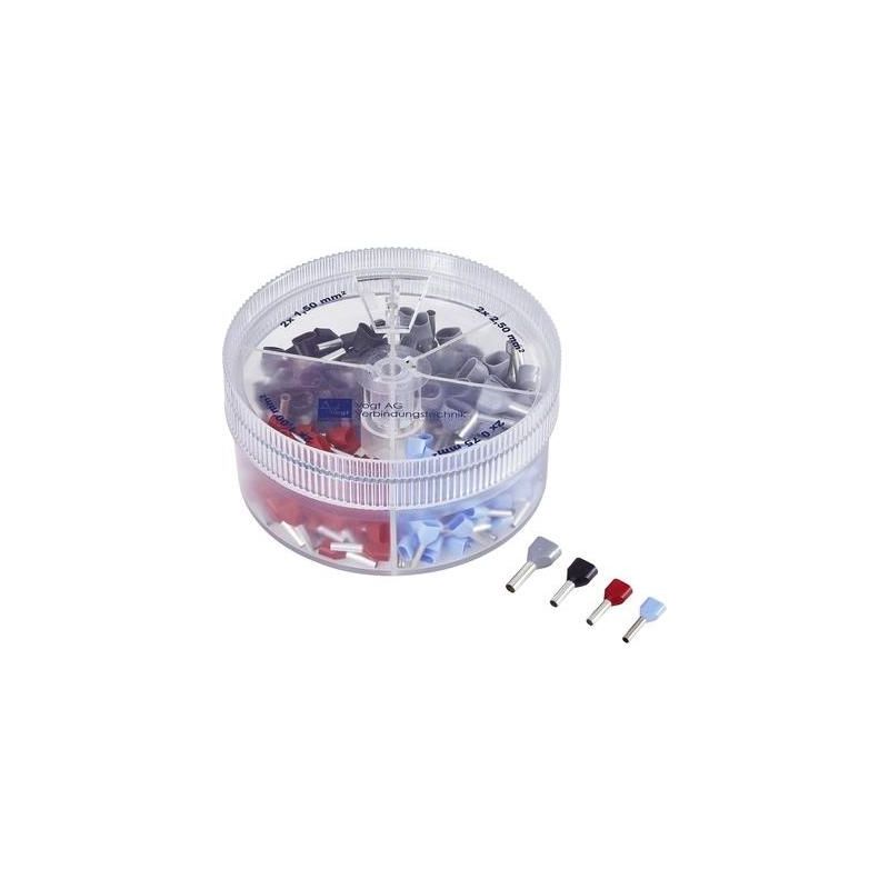 Assortiment d'embouts doubles Vogt Verbindungstechnik 625515 0.75 MM² 2.5 MM² bleu clair, rouge, noir, gris 200 pc(s)