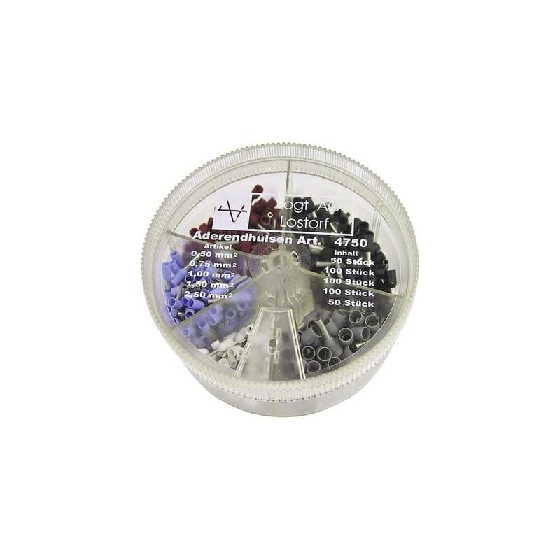 Assortiment d'embouts simples Vogt Verbindungstechnik 4750 0.5 MM² 2.5 MM² blanc, bleu clair, rouge, noir, gris 400 pc(s