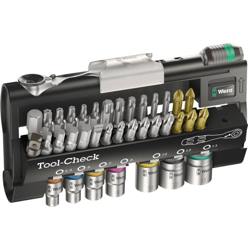 Wera - Tool-Check 1 sb 05073220001 Jeu d'embouts 32 pièces vis à fente, cruciforme Phillips, vis Pozidriv, 6 pans intérie
