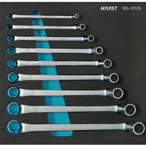 Assortiment d'outils pour servante 163-101/ 9 Jeu de Clés polygonales doubles 9 pièces Hazet
