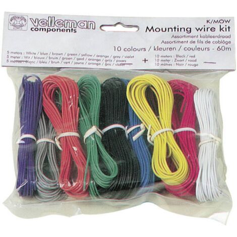 Assortiment Fils De Cablage - 10 Couleurs - 60m - Ame Monobrin