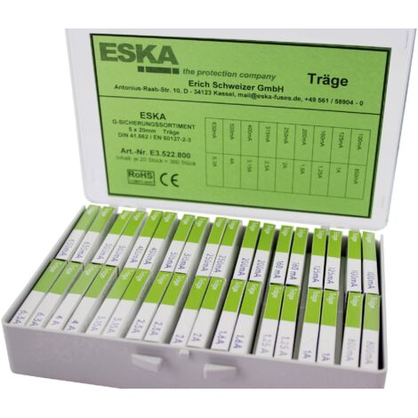 Assortiment fusibles modele 5 x 20 mm 360 pcs