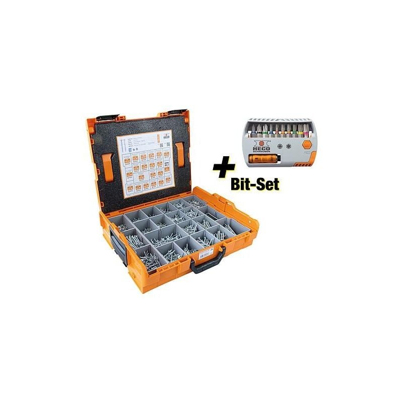 Heco Schrauben - Assortiment heco-topix plus tête fraisée en l-boxx 102, 3017 pièces (y compris Jeu d'embouts 94 032 82)