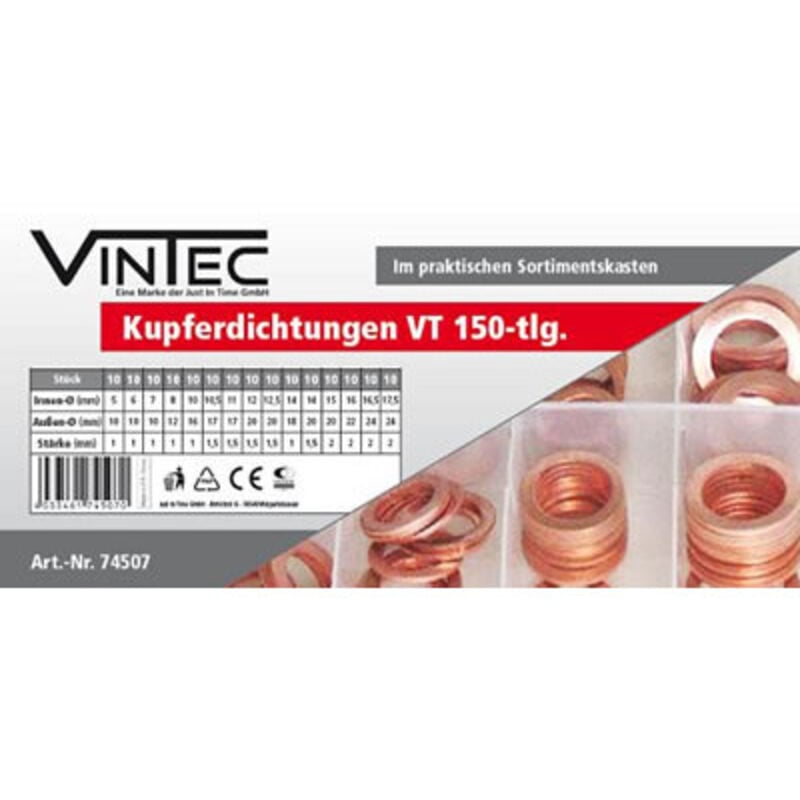 Assortiment Joints cuivre en coffret 150 pièces - vintec