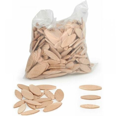 NAXUNNN assortiment lamello d’assemblage type Lamello 20 , 100 pièces/taille lamelle bois en hêtre massif Idéal pour fraiseuse bois/fraiseuse à lamelles