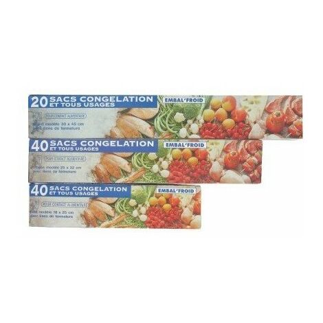 Assortiment Sacs Congélation 100 Sacs - 22 Microns