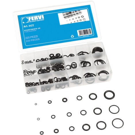 Assortimento 225 pz or oring guarnizioni Fervi 0177