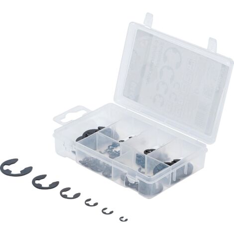 Assortimento anelli elastici di sicurezza tipo E  3 - 15 mm  94 pz.