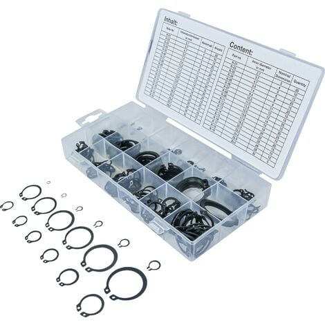 BGS TECHNIC Assortimento anelli Seeger esterni (anelli d'arresto) Ø 3 - 32 mm 300 pz.