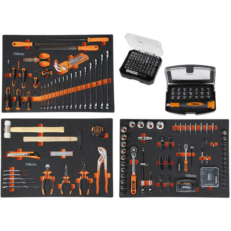 Assortimento di 196 utensili BETA 5904VU per impiego universale in vassoio morbido in EVA