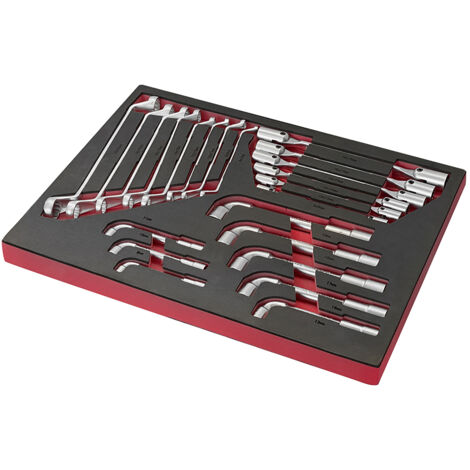 Assortimento di 22 utensili SOGI TER-02 - chiavi poligonali - chiavi snodate - chiavi a tubo - per riparazione auto