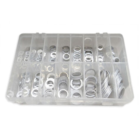 Assortimento di 295 rondelle e guarnizioni in alluminio