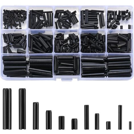Assortimento di 390 perni a molla, perni a molla di sicurezza in acciaio al manganese - M1.5/M2/M2.5/M3/M4/M5/M6, di DEBUNS