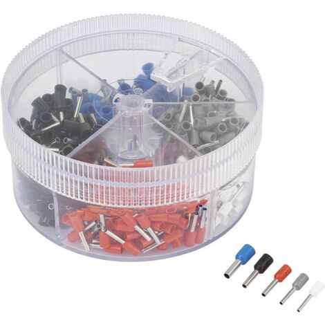 Assortimento di capicorda 0,5 mm² 2,5 mm² bianchi, grigi, rossi, neri, blu Vogt Verbindungstechnik 737074, 400 pz.