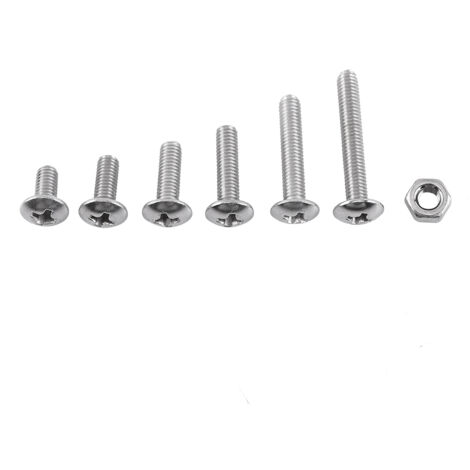 Assortimento di viti, bulloni e dadi esagonali M3 in acciaio inox 304 (testa bombata)