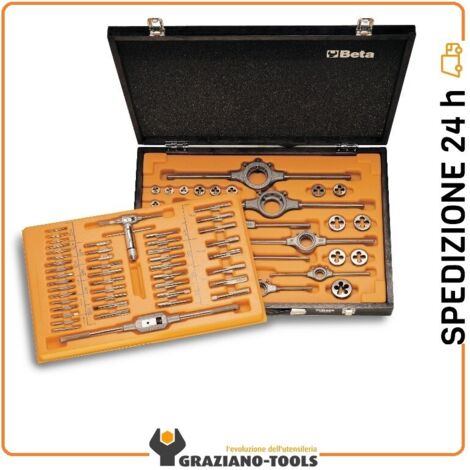 Assortimento maschi e filiere acciaio hss passo grosso e fine beta 447/c70 - 70