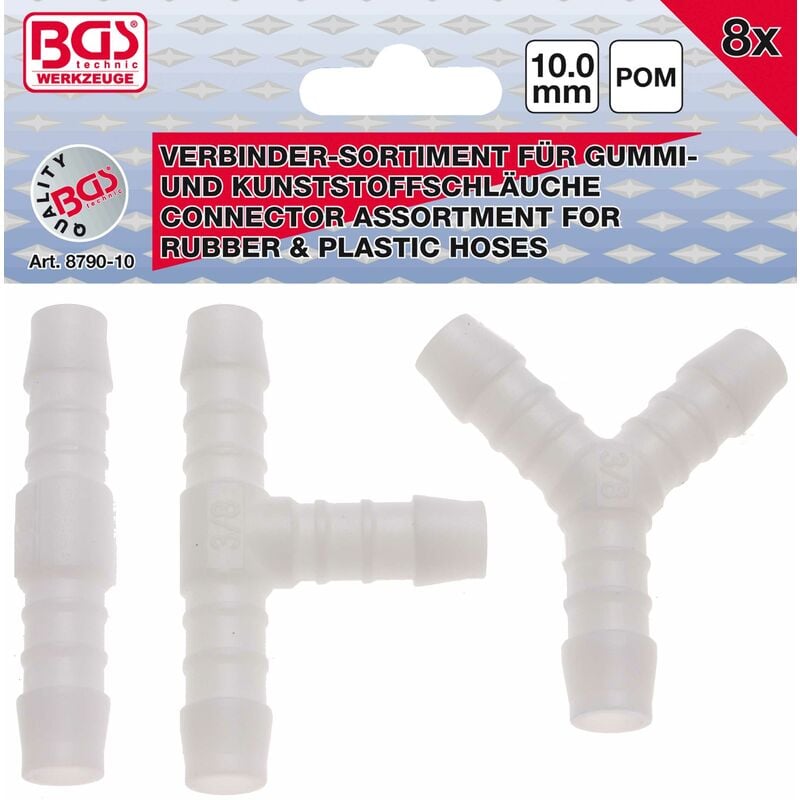 Bgs Technic - assortiments de connecteurs de tuyau résiste aux carburants 10 mm 8 pièces bgs 8790-10