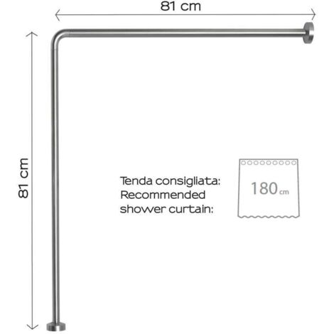 Asta alluminio angolare cromo d.25 80x80 - gedy