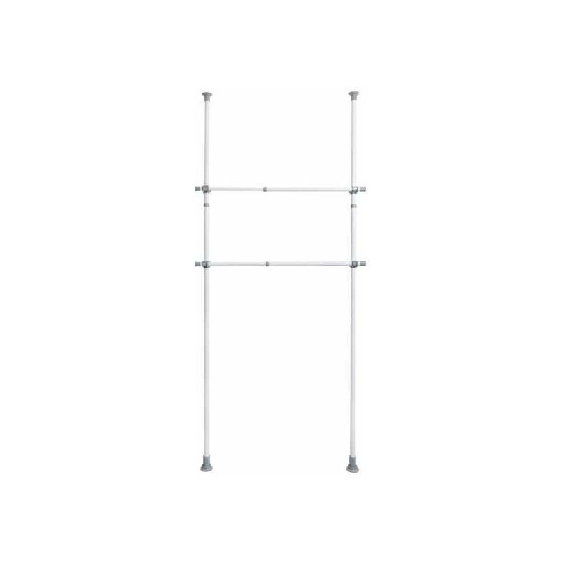 Barra appendiabiti Herkules, pezzo di ricambio per sistema di organizzazione telescopico Herkules, Set di 2, metallo, ø 3 x 75 - 120 cm, bianco