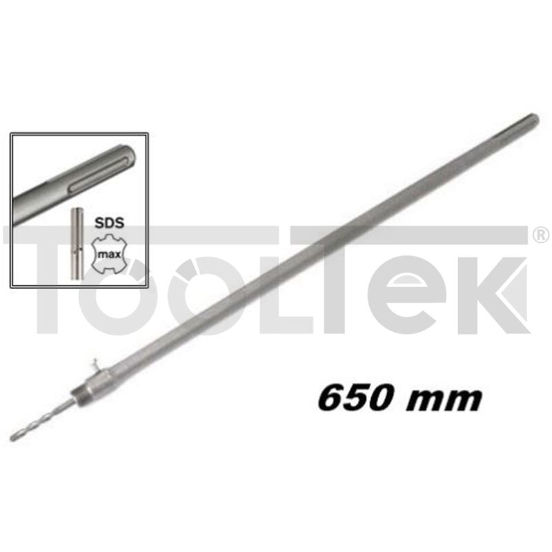 Asta Prolunga Per Carotatrice SDS Max - 50cm, Con Filettatura 20mm E Punta Di Centraggio - Foto 8