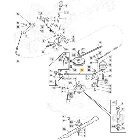 Asta collegamento lama ORIGINALE STIGA trattorino tagliaerba 66 rdb 127034085/0