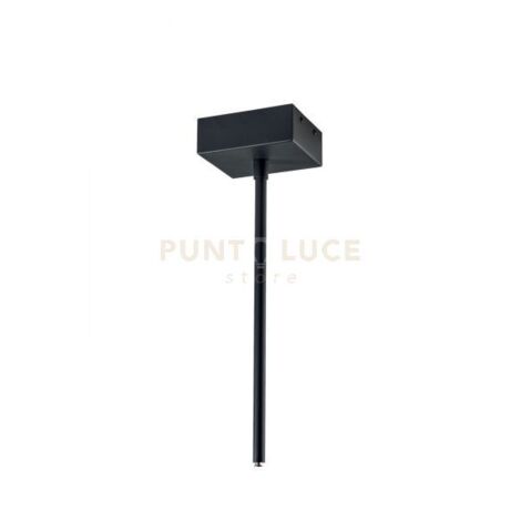 ASTA PER SOSPENSIONE RIGIDA PER BINARIO CON ROSONE NERO H.45,5CM