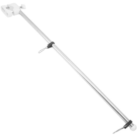 Asta portabandiera nautica, clip regolabili in plastica, acciaio inox 304, altezza 53 cm, per barche, yacht, camper e auto, adatta a binari da 56 a 64 cm.