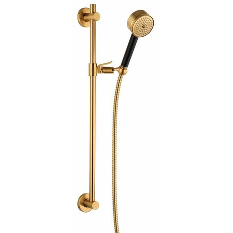 Asta saliscendi in ottone con doccetta e flessibile in finitura ottone spazzolato Mamoli Gio Ponti 0000FN14000G  Ottone spazzolato