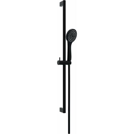 Asta saliscendi tonda per doccia colore nero opaco Ercos Round BNASTKAS42  Nero opaco