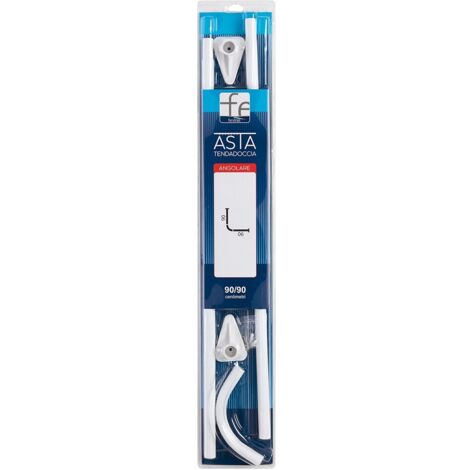 Asta tenda doccia angolare 90x90 cm in acciaio bianco