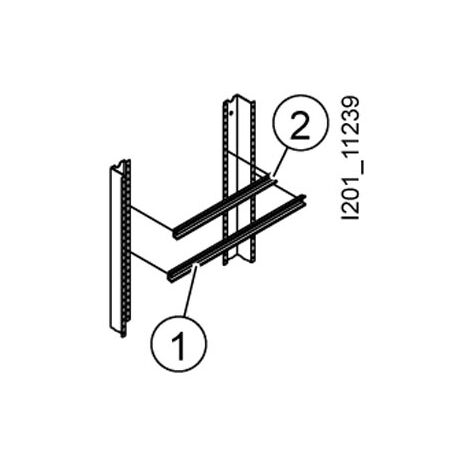 Asta Universale supporto morsetti orizzontale 1 guida din, la=600 mm, lungo