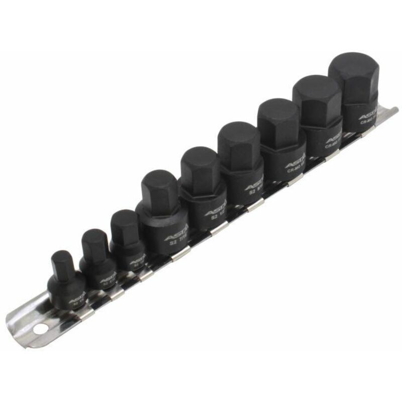 Asta zestaw udarowych kluczy nasadowych hex calowe 1/4