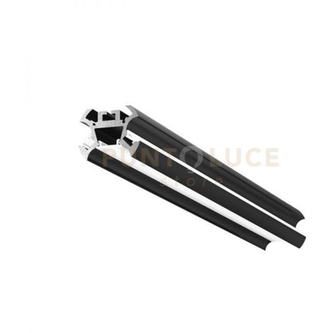 ASTANA -  PROFILO IN ALLUMINIO CON DIFFUSORE BIANCO PARETE/SOFFITTO/SOSPENSIONE MT2 COLORE NERO