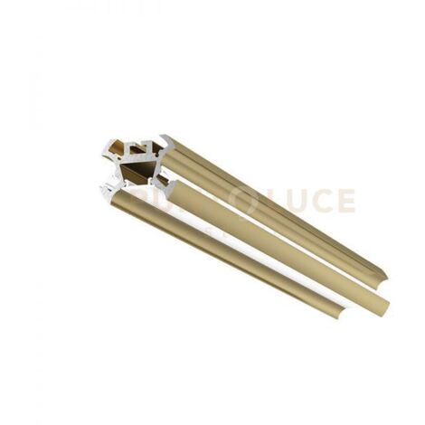 ASTANA -  PROFILO IN ALLUMINIO CON DIFFUSORE BIANCO PARETE/SOFFITTO/SOSPENSIONE MT2 COLORE ORO