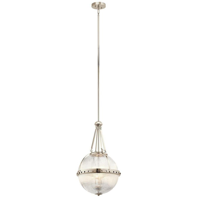 Elstead Lighting - Elstead Aster - 3 Light Globe Ceiling Pendant Polished Nickel, E14