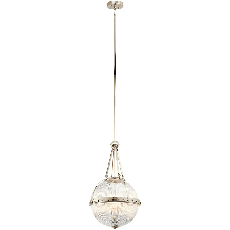 Aster - 3 Light Globe Ceiling Pendant Polished Nickel, E14 - Elstead
