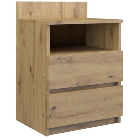 ASTER T1  Bedside table  Dimensions 59x40x32 cm  Side table 2 drawers + shelf  Scandinavian style