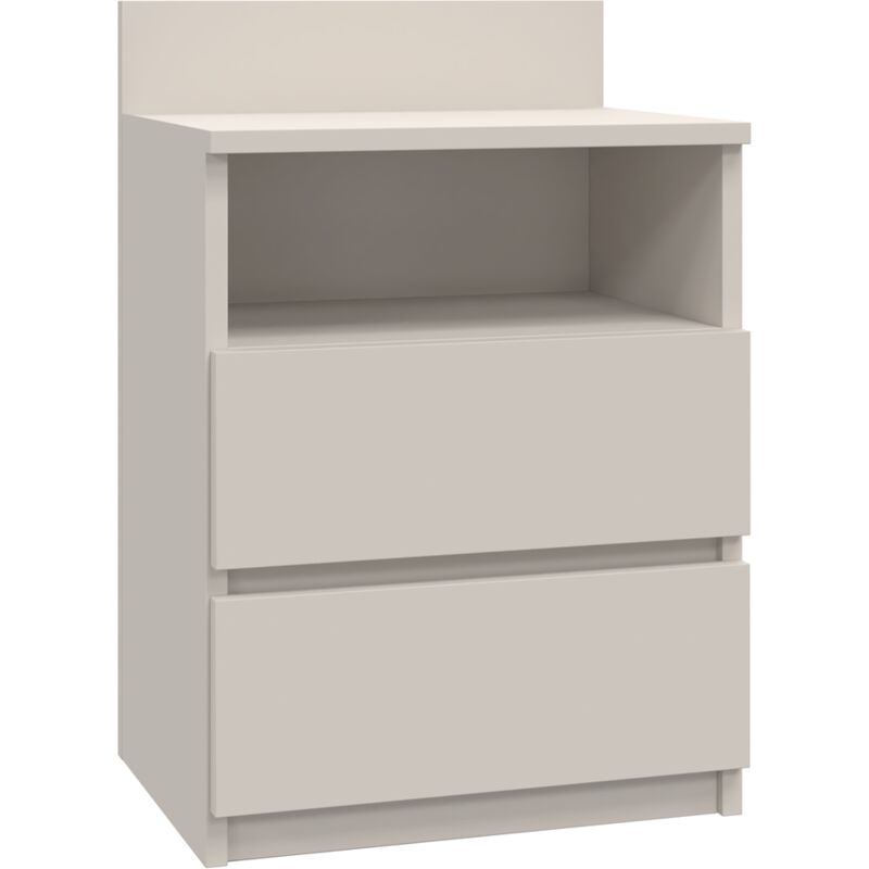 Topeshop - aster T1 - Table de chevet avec 2 tiroirs beige - 59x40x32 cm - Table de nuit - Style scandinave Topeshop - aster T1 - Table de chevet avec 2 tiroirs beige - 59x40x32 cm - Table de nuit - Style scandinave