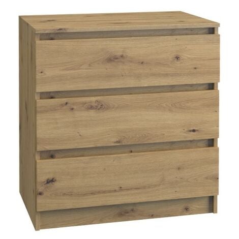 HUCOCO / ufficio / soggiorno 70x40x77 3 cassetti - Mobile contenitore moderno - Cassettiera stile scandinavo - Spogliatoio