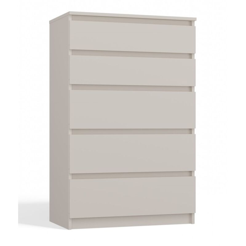 Topeshop – Commode Malwa M5 5 tiroirs beige cachemire – Dimensions 109,5x70x40cm – Panneaux de particules laminés – Glissières silencieuses Topeshop – Commode Malwa M5 5 tiroirs beige cachemire – Dimensions 109,5x70x40cm – Panneaux de particules laminés – Glissières silencieuses