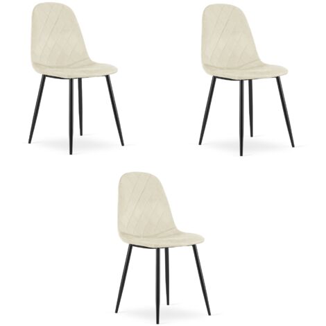 ASTI-Stuhl – beigefarbener Samt x 3