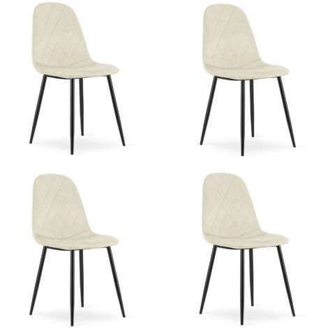 ASTI-Stuhl – beigefarbener Samt x 4