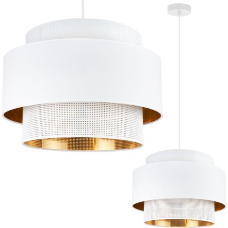 ASTI TRIO HÄNGELAMPE WEISS GOLD 45CM NETZGEWEBE