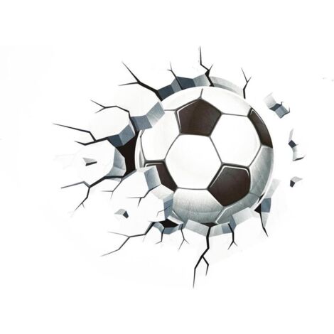 (A)Stickers Muraux Football Décoration Chambre Enfants Deco Chambre Ado Garcon 3D Foot Poster Mural Autocollant Stickers Decal