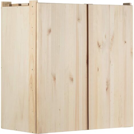 Armoire de rangement en pin massif 76,5 x 40,5 x 79,5 cm – Épaisseur du bois 20 mm – Prête à peindre ou vernir – S'adapte étagères NOVA – Astigarraga